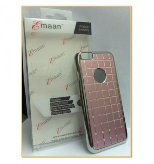 EMAAN - Luxury Diamond Crystal Rhinestone Bling Hard Case Cover For Apple iPhone 6 4.7" - BABY PINK COLOR - CHECKS PATTERN